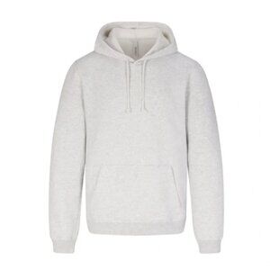 SKIMS Fleece Lounge Hoodie Mens Small Light Heather Gray Pullover Sweatshirt NWT